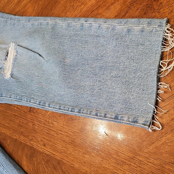 Madewell Light BNWT Fringe Curve Vintage Boho Distressed Oversize Jean Sz 32 - Picture 5 of 11
